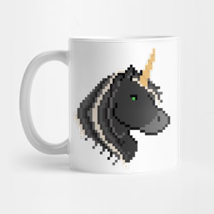 Pixel Black Unicorn Mug